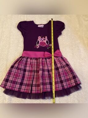 Girls Ashley Ann 4T Purple Owl Everyday Dress Plaid Dress Bottom Summertime